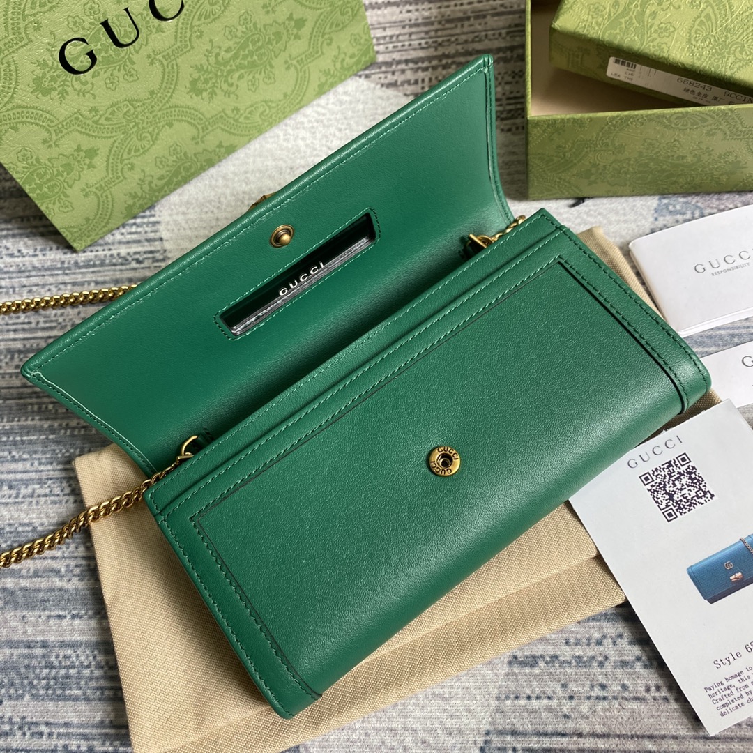 Gucci Diana Chain Wallet With Bamboo 658243 Green